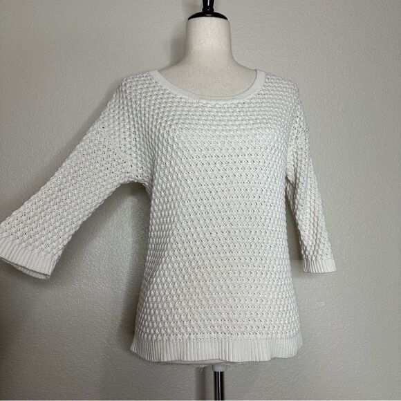 Athleta Linen Blend Seychelles Open Knit Top - Picture 3 of 12